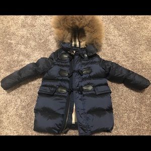 Burberry toddler down fur coat sz 3T